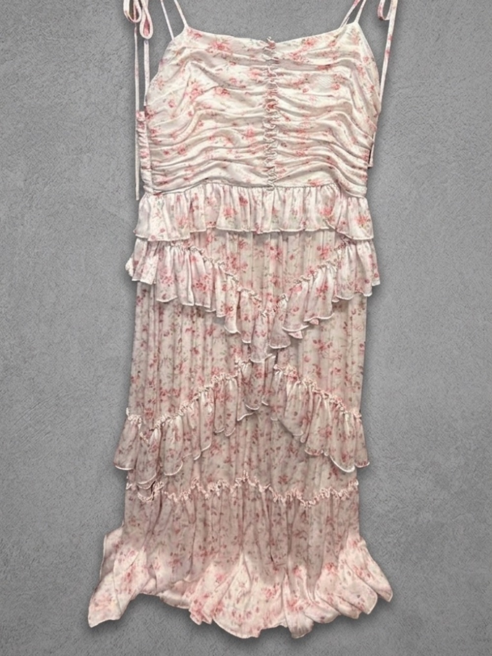 NWT Antonio Melani Catalina Floral Chiffon Ruffle Maxi Dress Sz 10 Coquette Roma
